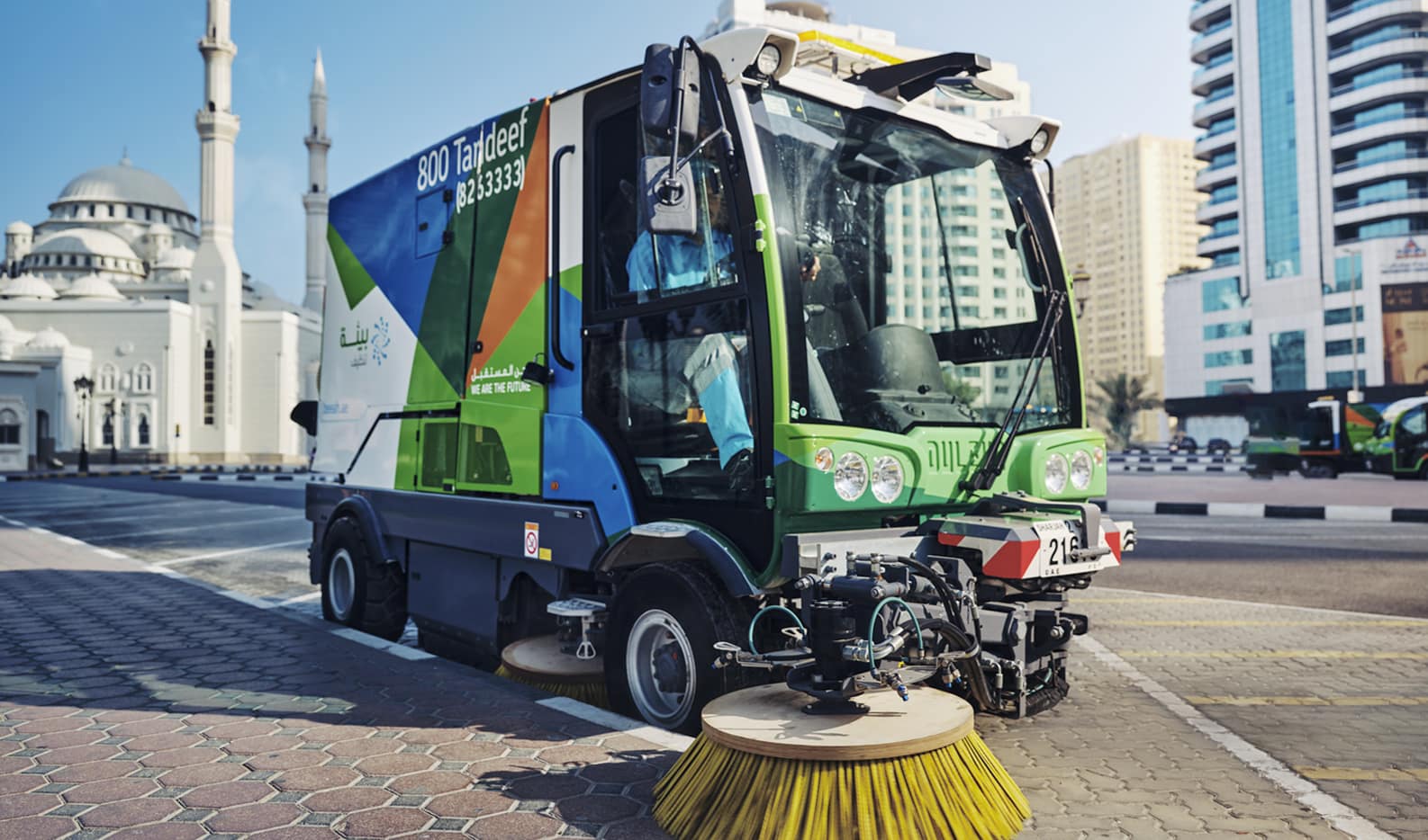 A road sweeper as featured on the new Beeah website. A company focused on sustainability